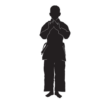 recommend clip art: young kata karate boy silhouettes Vector Sport
