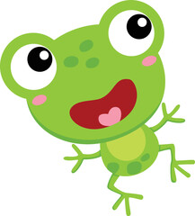 Cute Frog Pond Animal Illustration Vector Clipart