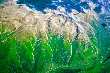 Aerial photography of the texture of the earth