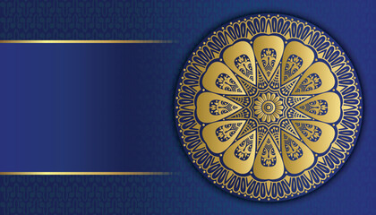Royal vintage floral mandala design background in gold color. Abstract beautiful floral mandala background design. Beautiful floral mandala greeting card.