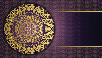 Royal vintage floral mandala design background in gold color. Abstract beautiful floral mandala background design. Beautiful floral mandala greeting card.
