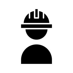 Construction worker vector icon color editable