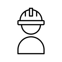 Fototapeta premium Construction worker vector icon color editable