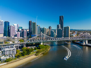 Fototapeta na wymiar Aerial view of Brisbane city in Australia