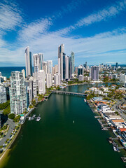 Aerial view of Gold Coast in Australia