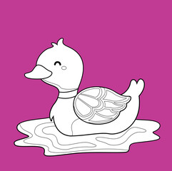 Cute Duck Animal Digital Stamp