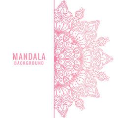 Decorative pink mandala on white background