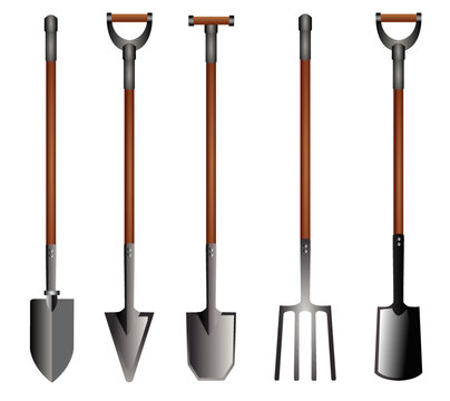 set of gardening tools isolated
