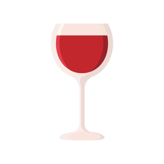 Glass with red wine on a white background