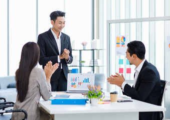 Millennial Asian professional successful businessman speaker lec