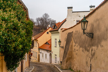 Novy Svet near Loreto Sanctuary , classic and romantic areas near Prague castle during winter . Prague , Czech  : December 12, 2019