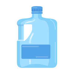 Obraz premium Bottle. Transparent containers of different sizes, liter for recycling isolated on white. Vector illustration for pure water consumption, packaging, reusable trash concept