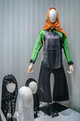 Muslim costumes, hats and scarves