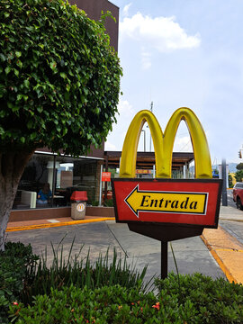Mexico State, Mexico - Jul 12 2022: McDonald's, the hamburger and fast food restaurant, launches an expansion and digitization plan, apart from the fact that AutoMac and delivery gained strength