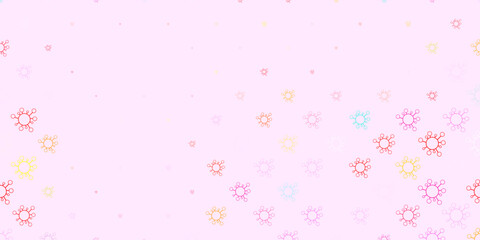 Light multicolor vector pattern with coronavirus elements.