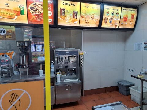 Mexico State, Mexico - Jul 12 2022: McDonald's, the hamburger and fast food restaurant, launches an expansion and digitization plan, apart from the fact that AutoMac and delivery gained strength
