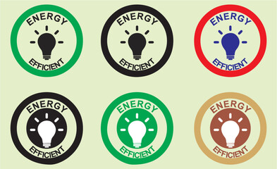 Set of energy efficient seals, Vector Illustration seals or badge for items with energy saving capabilities. eps 10.