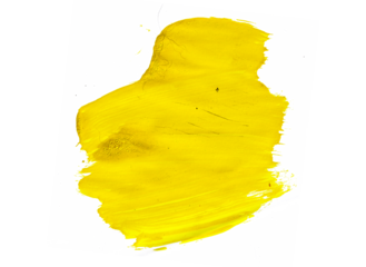 yellow acrylic paint strokes for design elements. artistic brush strokes for ornament and lower thirds isolated background