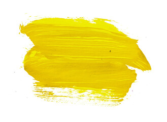 yellow acrylic paint strokes for design elements. artistic brush strokes for ornament and lower thirds isolated background