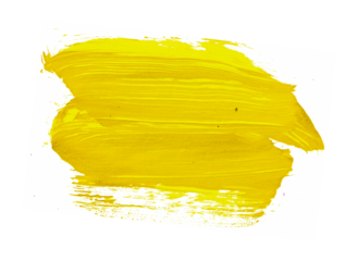 yellow acrylic paint strokes for design elements. artistic brush strokes for ornament and lower thirds isolated background