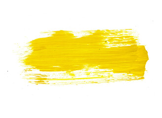 yellow acrylic paint strokes for design elements. artistic brush strokes for ornament and lower thirds isolated background