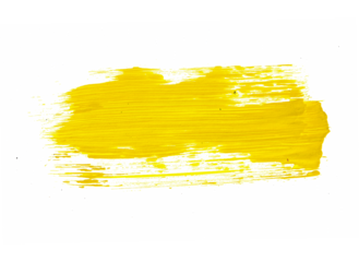 yellow acrylic paint strokes for design elements. artistic brush strokes for ornament and lower thirds isolated background