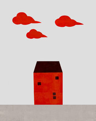 red house, red cloud