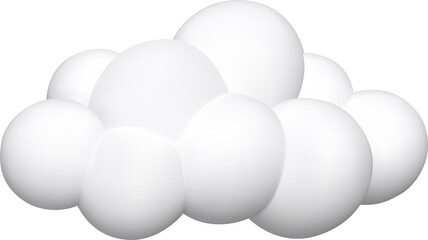 White 3d icons clouds isolated illustration.