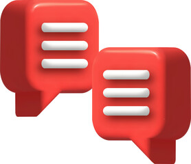 speech bubble 3d icon, illustration, communication dialog bubble.