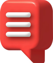 speech bubble 3d icon, illustration, communication dialog bubble.
