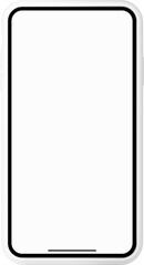 smartphone 3d white screen. mobile phone Isolated illustration.