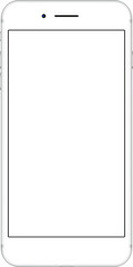 smartphone 3d white screen. mobile phone Isolated illustration.