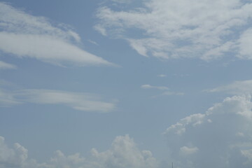 Naklejka na ściany i meble telephoto shot of backlit clouds in the sky texture background