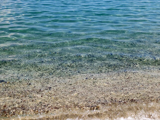 seascape with calm water on Corfu island