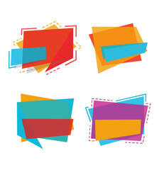 set of colorful stickers