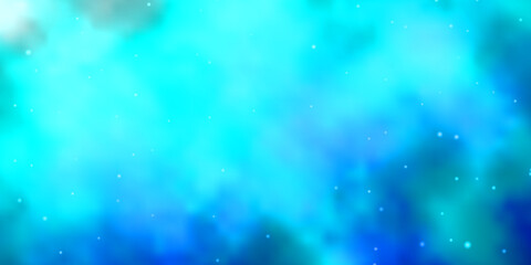 Obraz premium Light BLUE vector background with colorful stars.