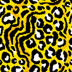 Leopard imitation seamless pattern. Vector illustration