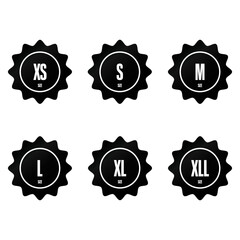 Size clothing label vector graphics