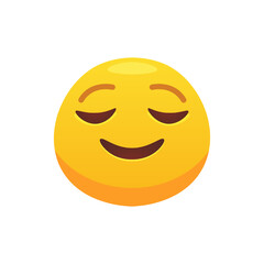 Feeling expression. Face emoji flat icon for web design. Cartoon yellow emotion circle icon smiling, laughing isolated