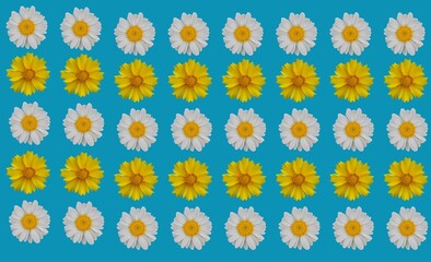 collection of flowers .Chamomile herbal design great for fashion fabric