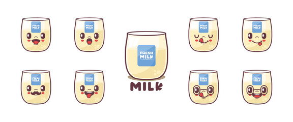 milk cartoon. drink vector illustration