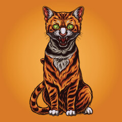 orange cat vector illustration