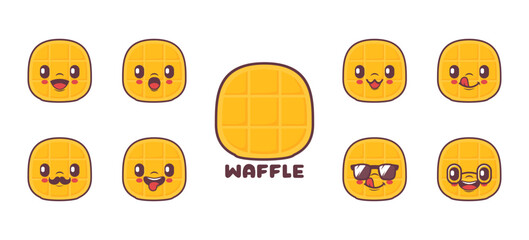 waffle cartoon. food vector illustration