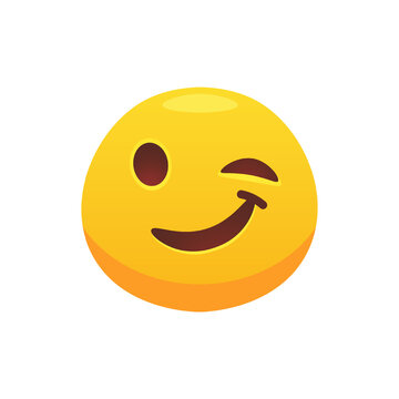 Feeling expression. Face emoji flat icon for web design. Cartoon yellow emotion circle icon
