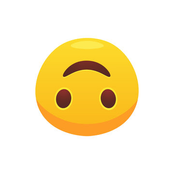 Feeling expression. Face emoji flat icon for web design. Cartoon yellow emotion circle icon smiling