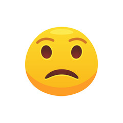 Expression face emoji flat icon for web design. Cartoon yellow emotion circle icon smiling, laughing and crying isolated vector illustration