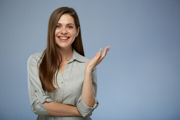 Confident positive thinking business woman. isolated portrait of smilng young lady. - 533835338