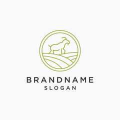 Goat farm logo icon design template 