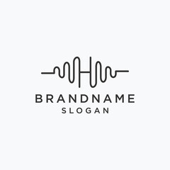 Letter H Sound logo icon design template 