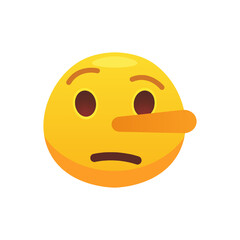 Emoji face flat icon for web design. Cartoon yellow emotion circle icon isolated vector illustration. Feeling expression